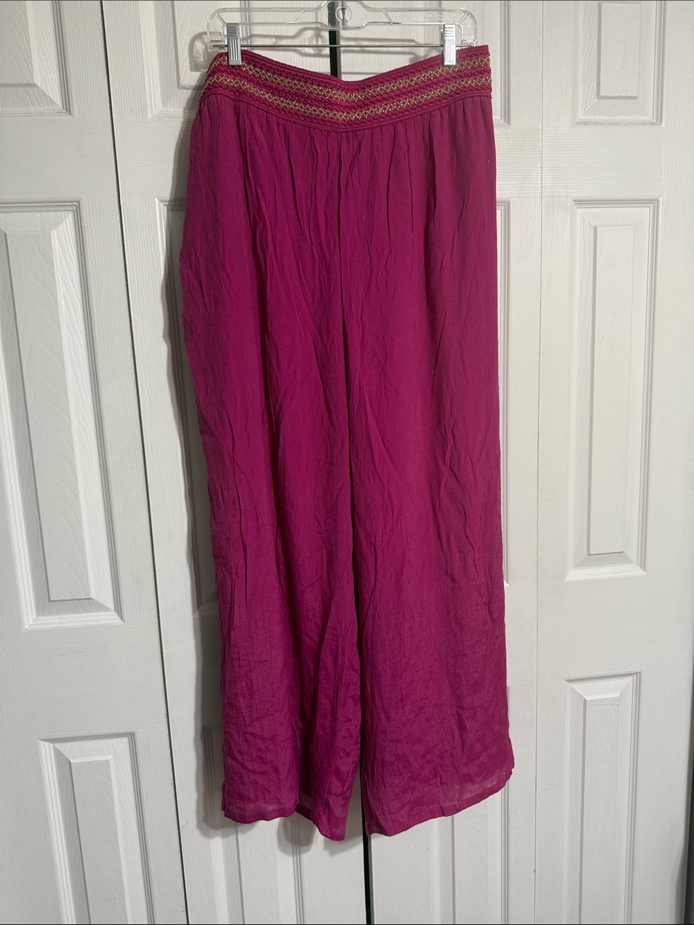 JM Collection NWT pink & gold trim lined wide leg pants size 2X